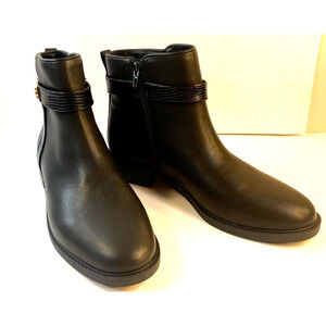 Macy's Charter Club Black Faux Leather Bootie Sz 8.5 NWOB